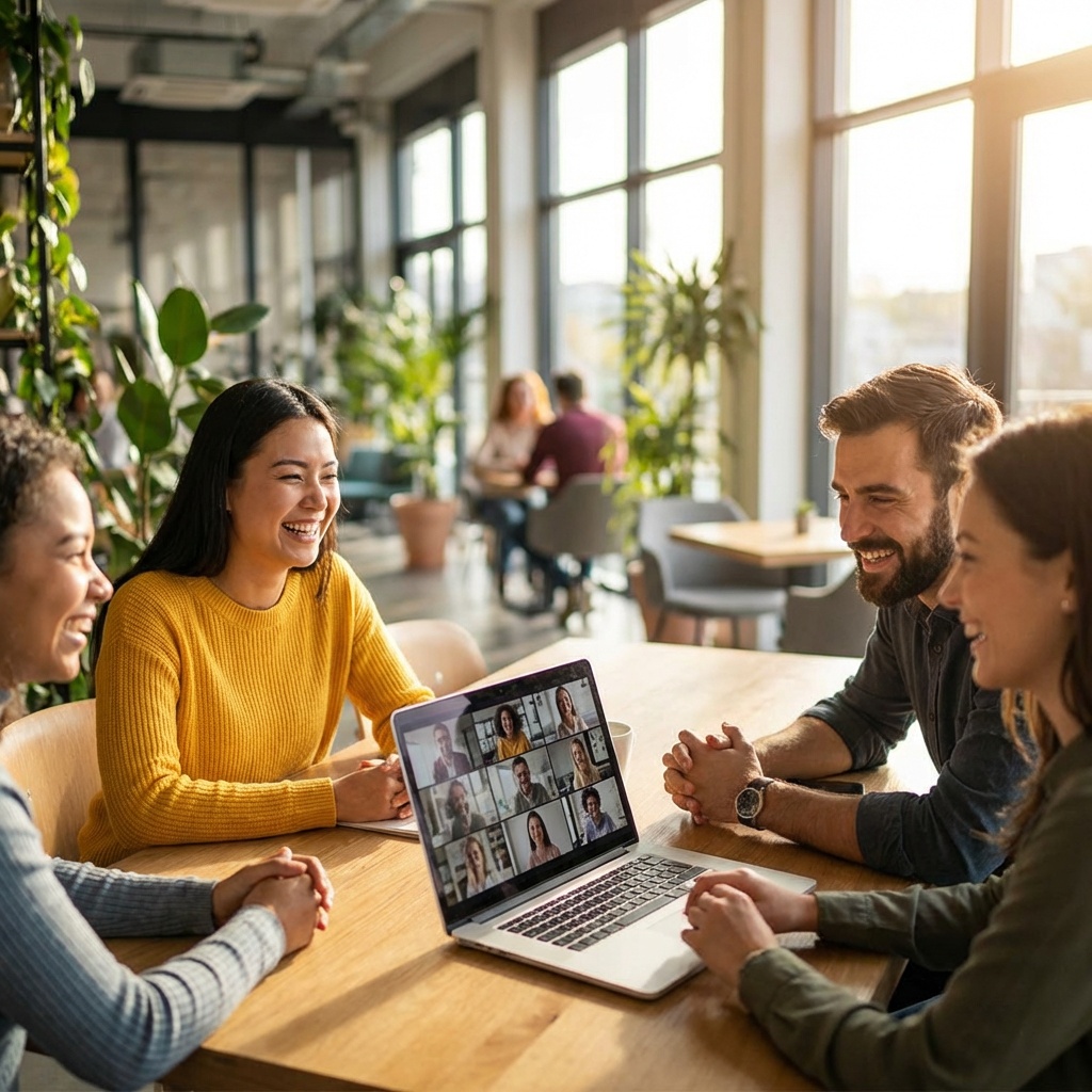 Team Video-Call Zusammenarbeit