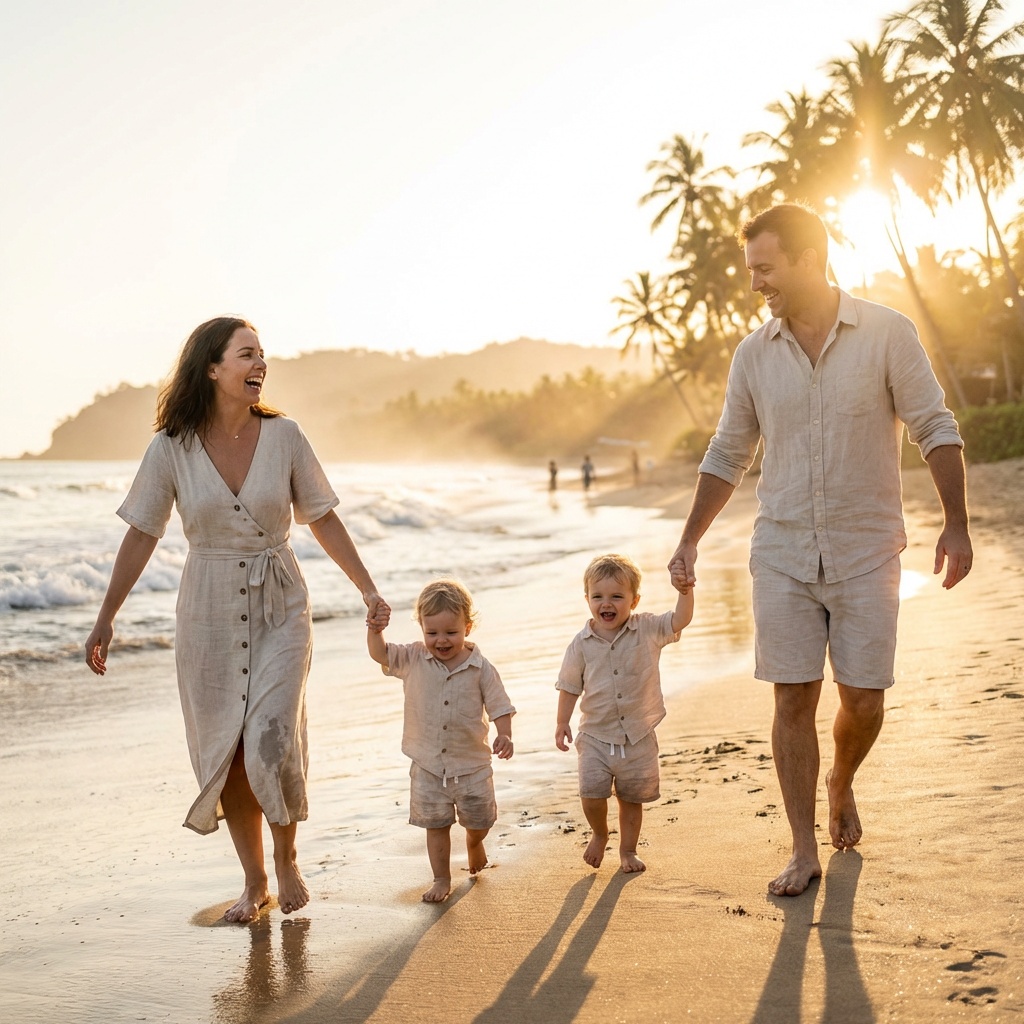 Glückliche Familie am Strand